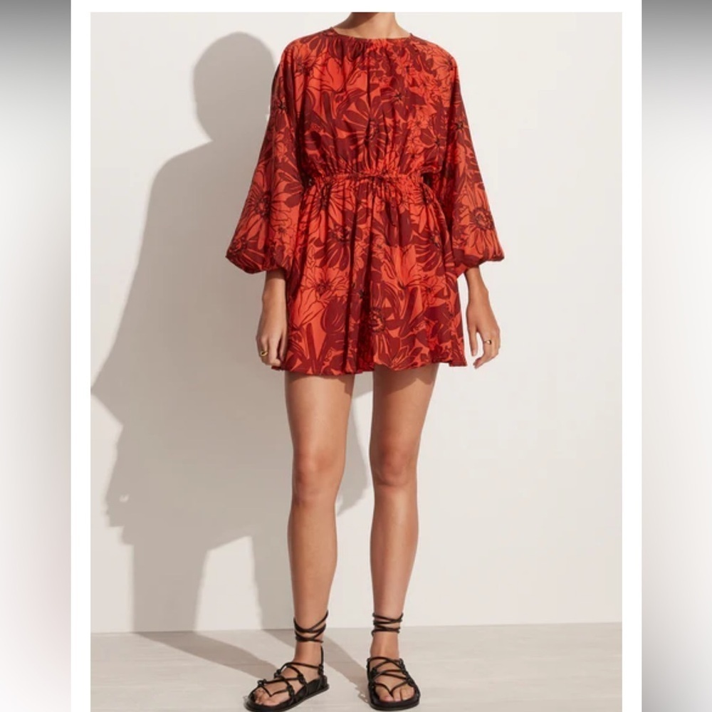 Faithful the brand Syrma Mini Dress floral red backless boho - Picture 4 of 6